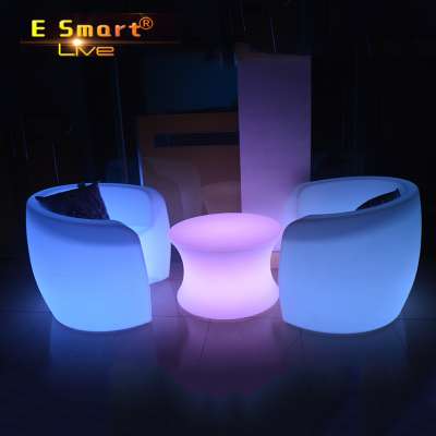 modern outdoor furniture plastic led sofa